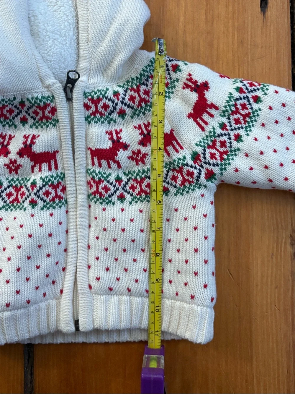 Hanna Andersson Gnome Hood Sweater Jacket Dear Deer, Size 6-12 Months Baby Kids